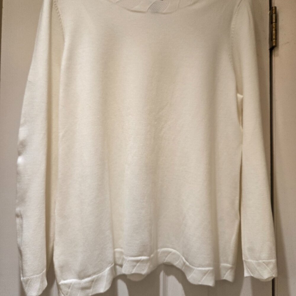 Chico's Ivory Pullover Sweater Size 2 (L/12) FREE SHIPPING